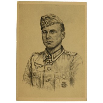 Почтовая открытка  из серии Ritterkreuzträger des Heeres- Hans Hindelang. Espenlaub militaria